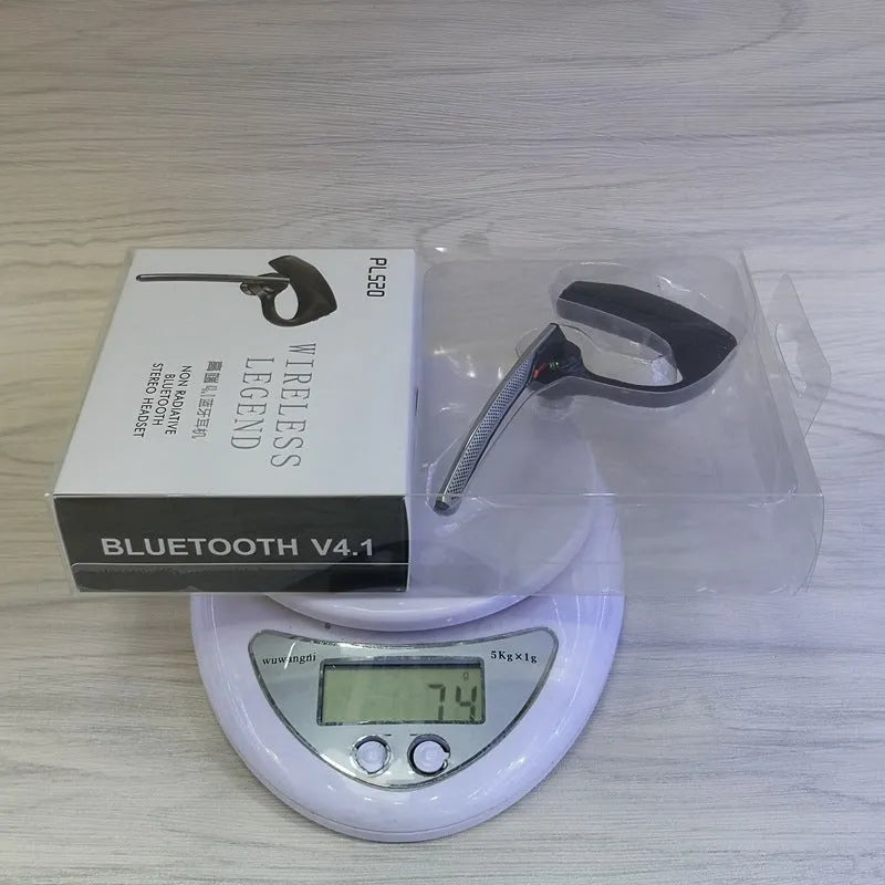 Black plastic Bluetooth sports headphones with battery display and call function