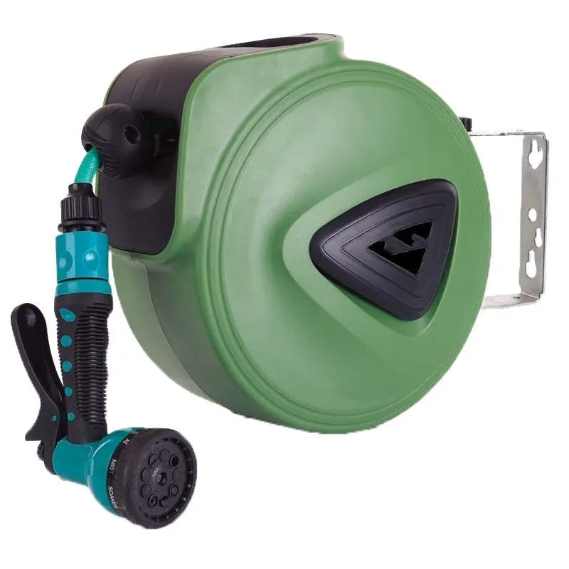 Automatic retractable hose reel with 10m PVC water pipe on water drum bobbin winder for car wash and garden watering