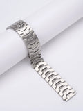 Stainless steel watch band for Samsung Watch 7 6 5 in silver and black colour options.