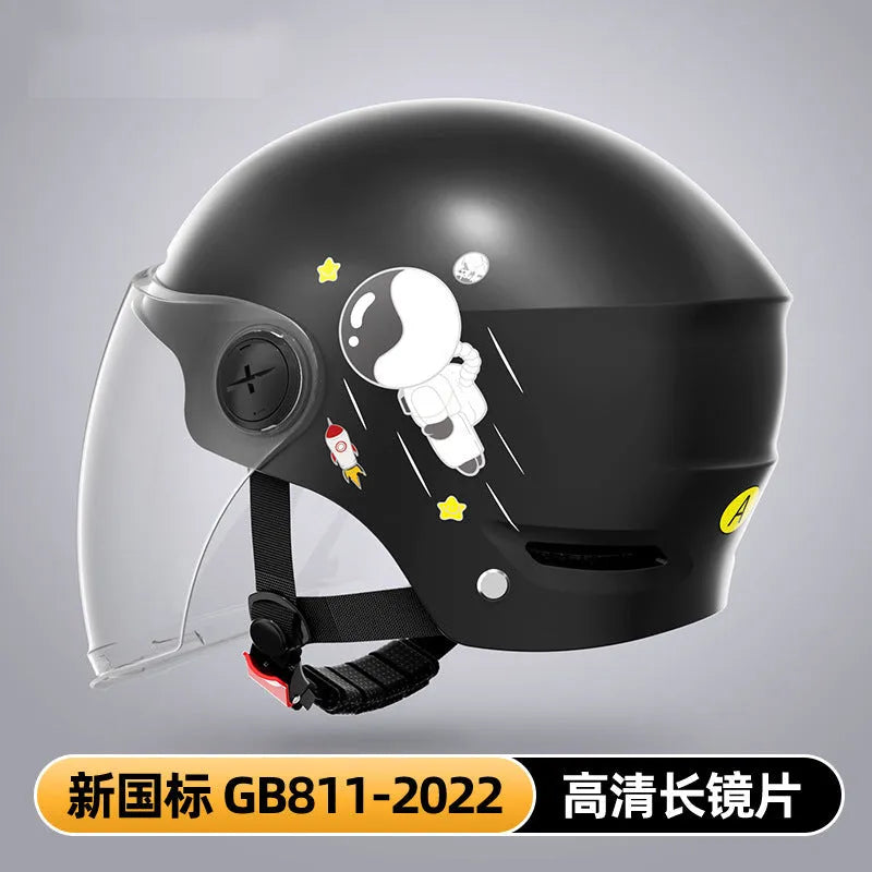Half-face motorcycle safety helmet in khaki colour with visor for electric scooter commuting