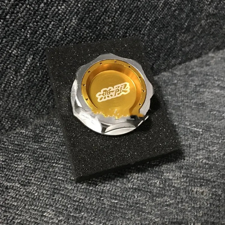 Aluminium alloy oil filter cap for Honda cars in red, blue, silver, black, purple, and gold colours.