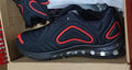 Men's black lace-up sneakers with air cushion sole and round toe design