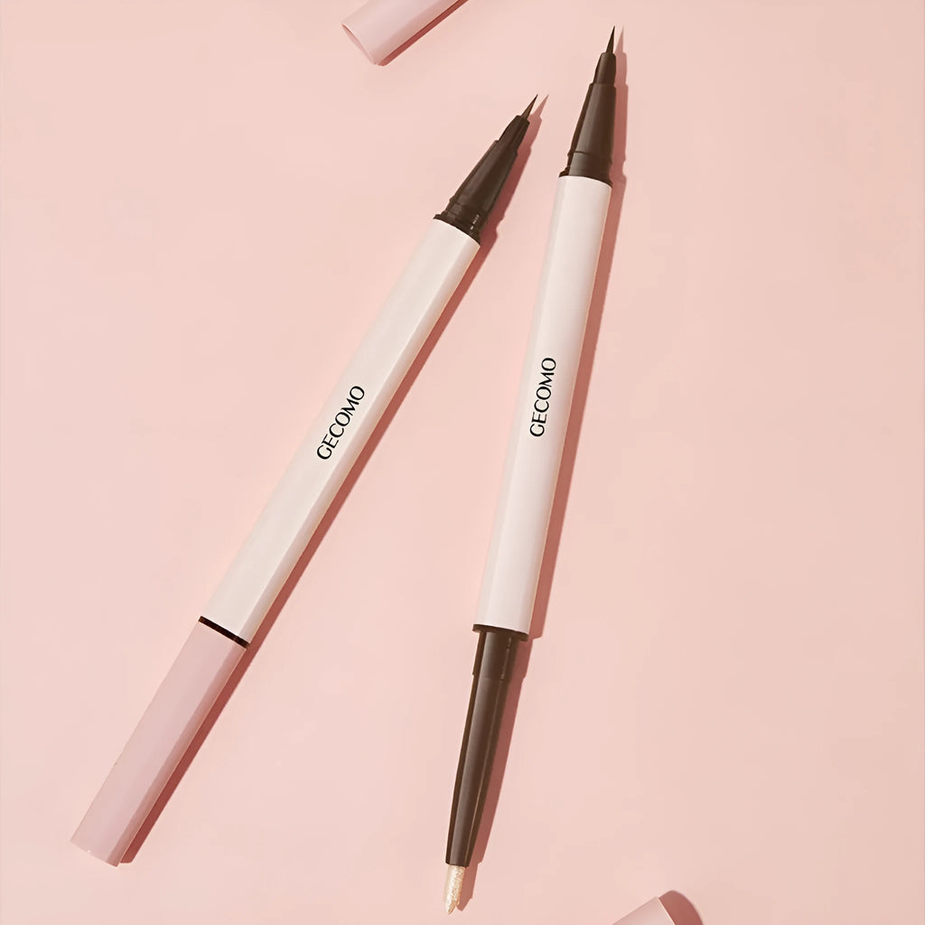 Double-headed silkworm pen eyeliner with stereoscopic star eyes design in pearlescent finish