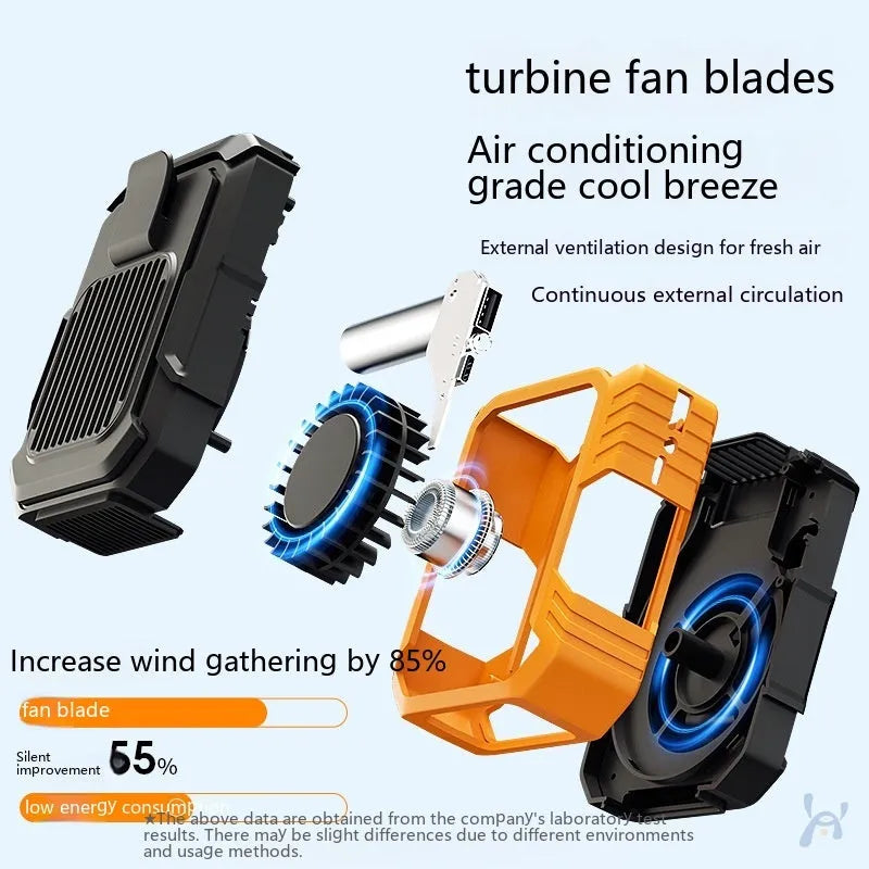 Wrist hanging fan with power bank and light in green, orange, pink, or white colours