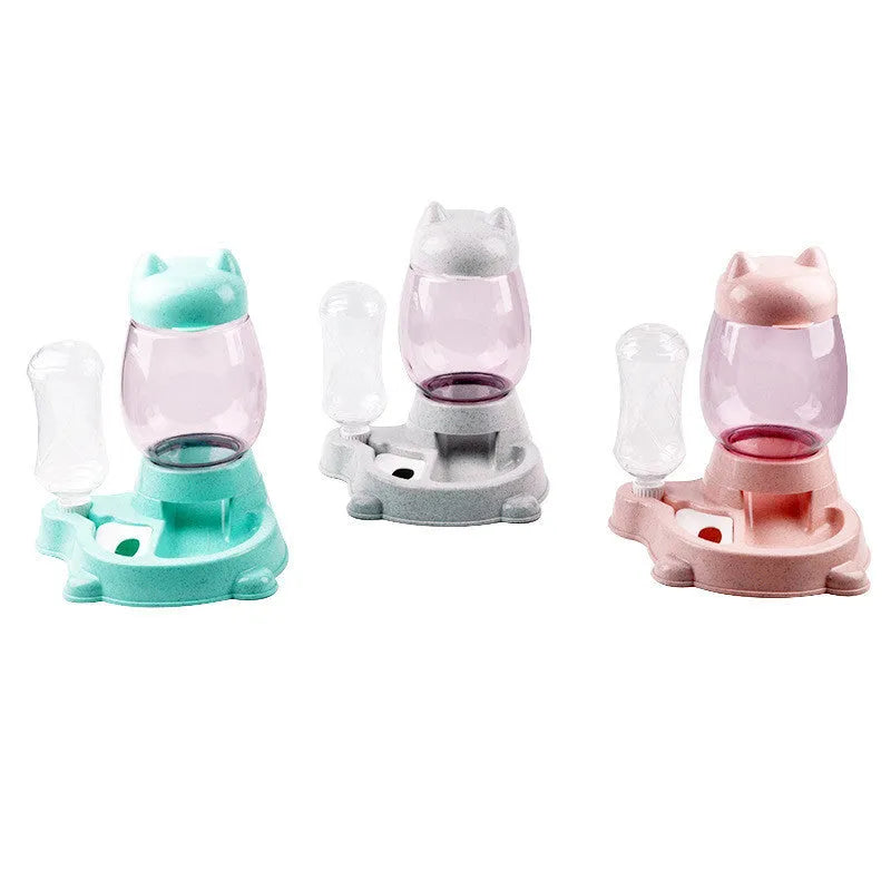 2-in-1 pet automatic feeder and water dispenser in PP resin, 24x31x20cm, with 300ml bottle and 800ml bucket