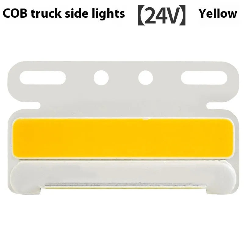 COB LED truck side marker light with aluminium housing in red, yellow, green, blue, or white for 12V and 24V vehicles.