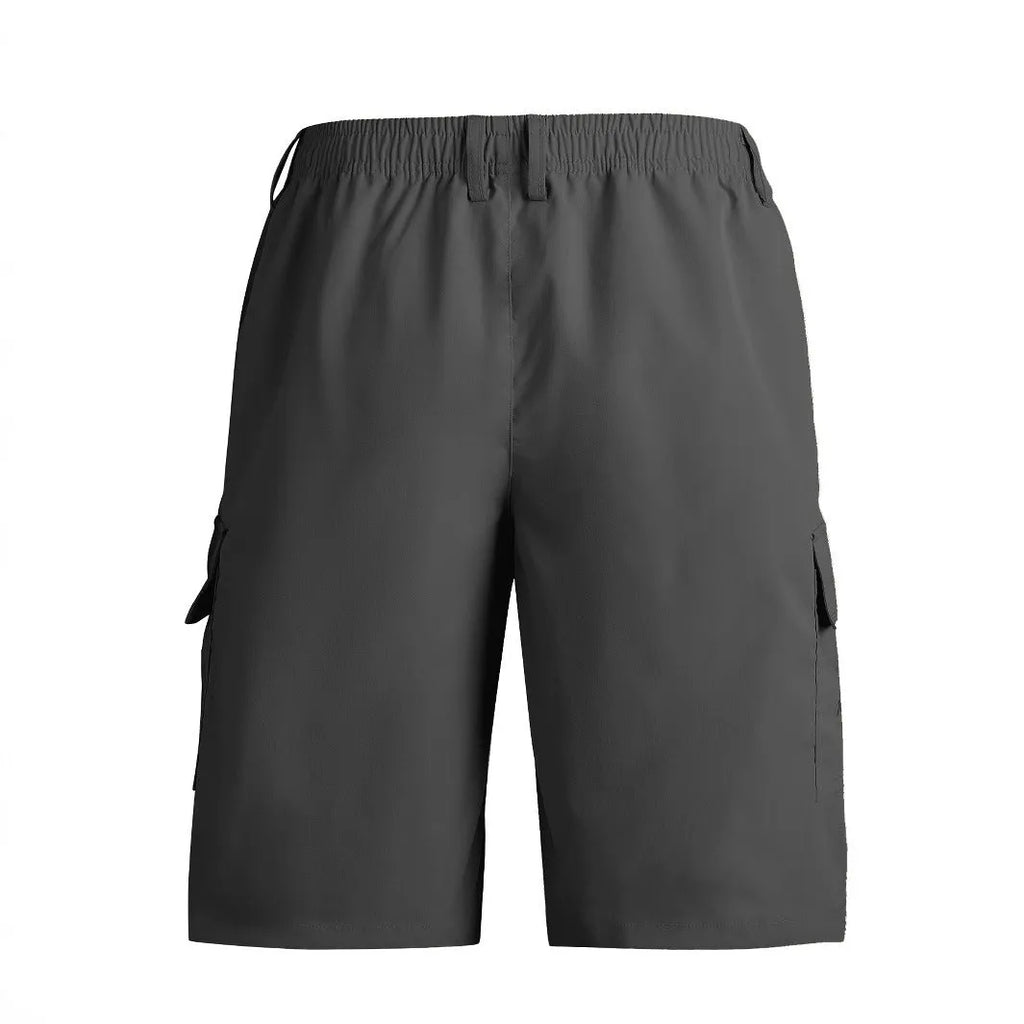 Loose straight casual polyester shorts in sporty design with micro elasticity fabric