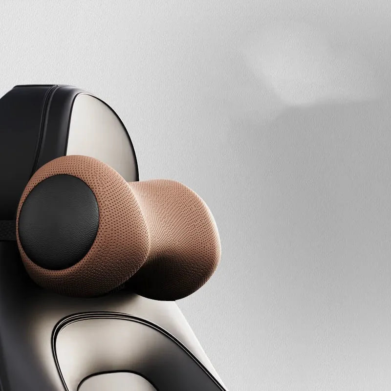 Car seat massage cushion with memory cotton construction and electric massage function for headrest and lumbar support