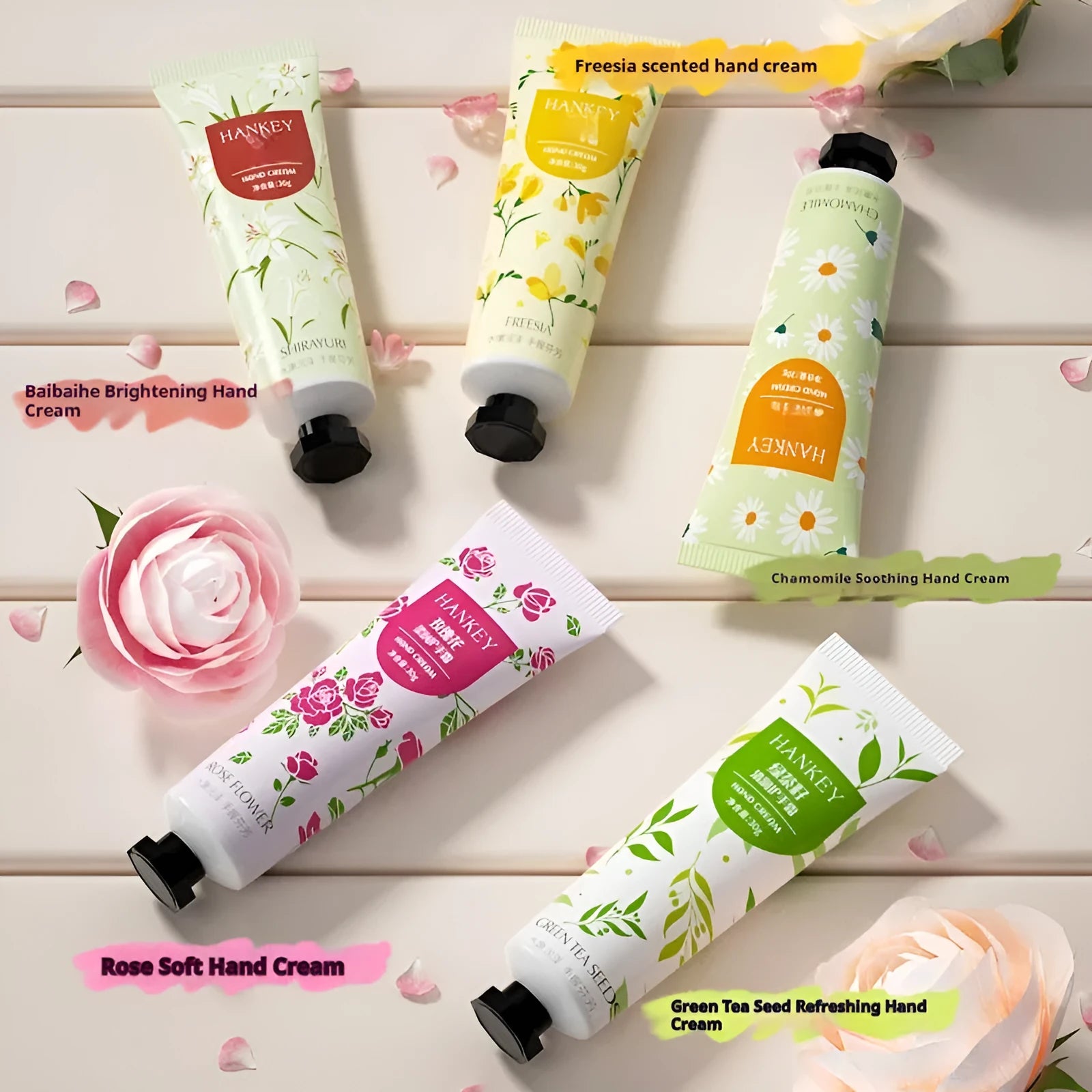 30g hand cream tube with multiple fragrance variant options for dry skin moisturising