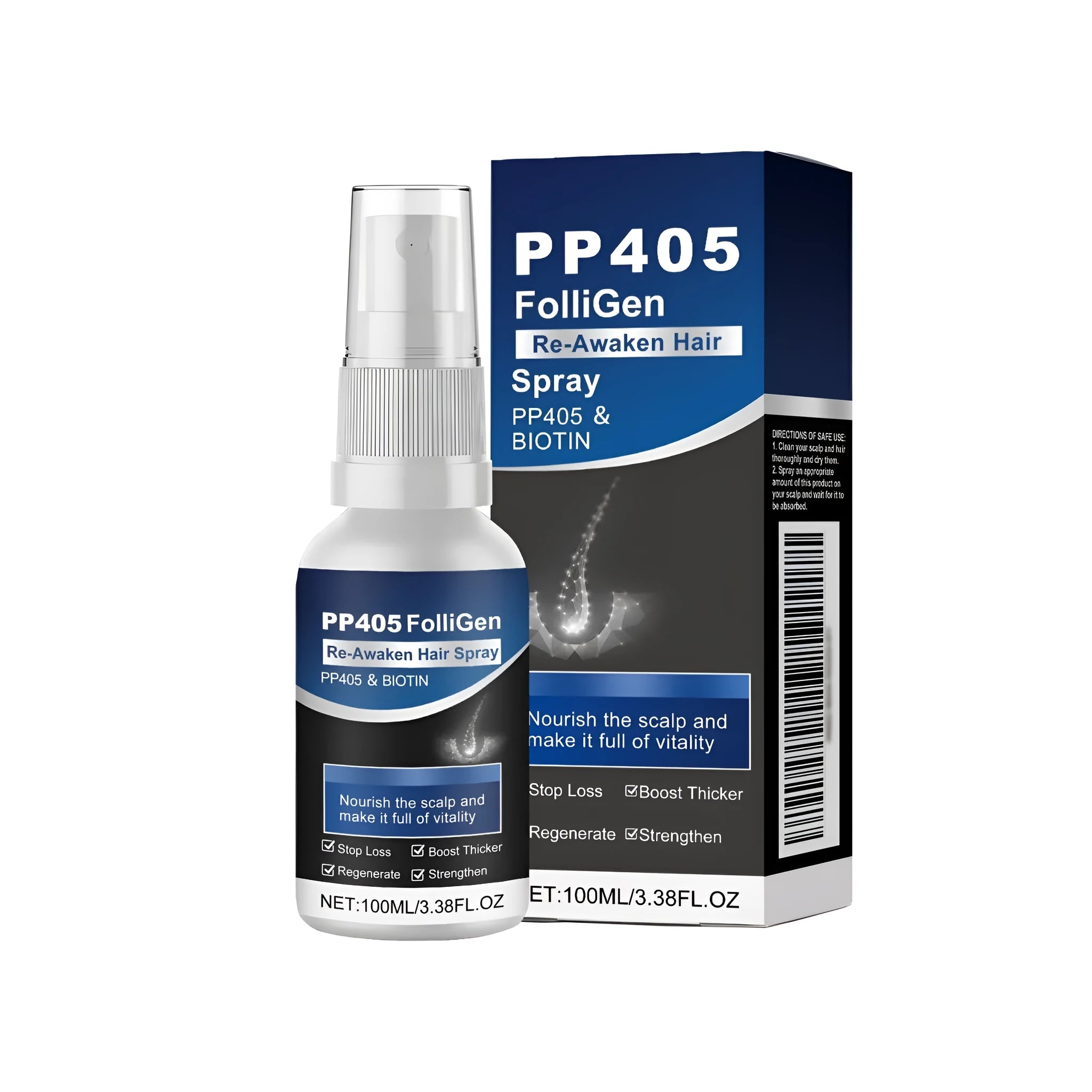 100ml hair nourishing spray bottle with biotin and Platthana oil formulation