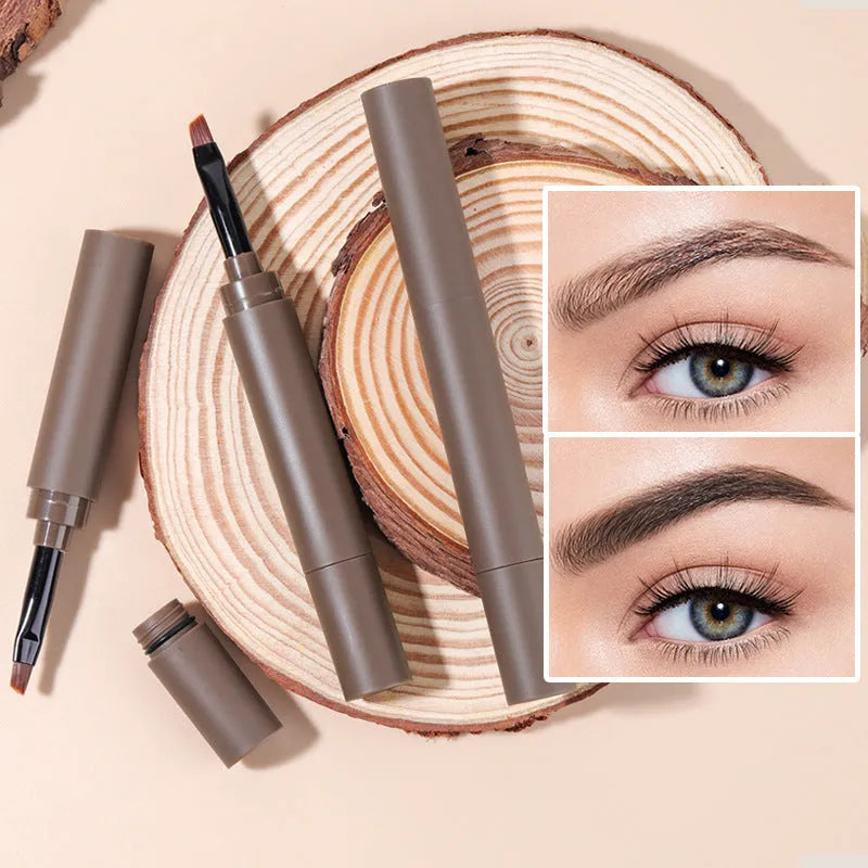 Double-headed eyebrow cream with pencil and powder ends in a choice of five natural shades