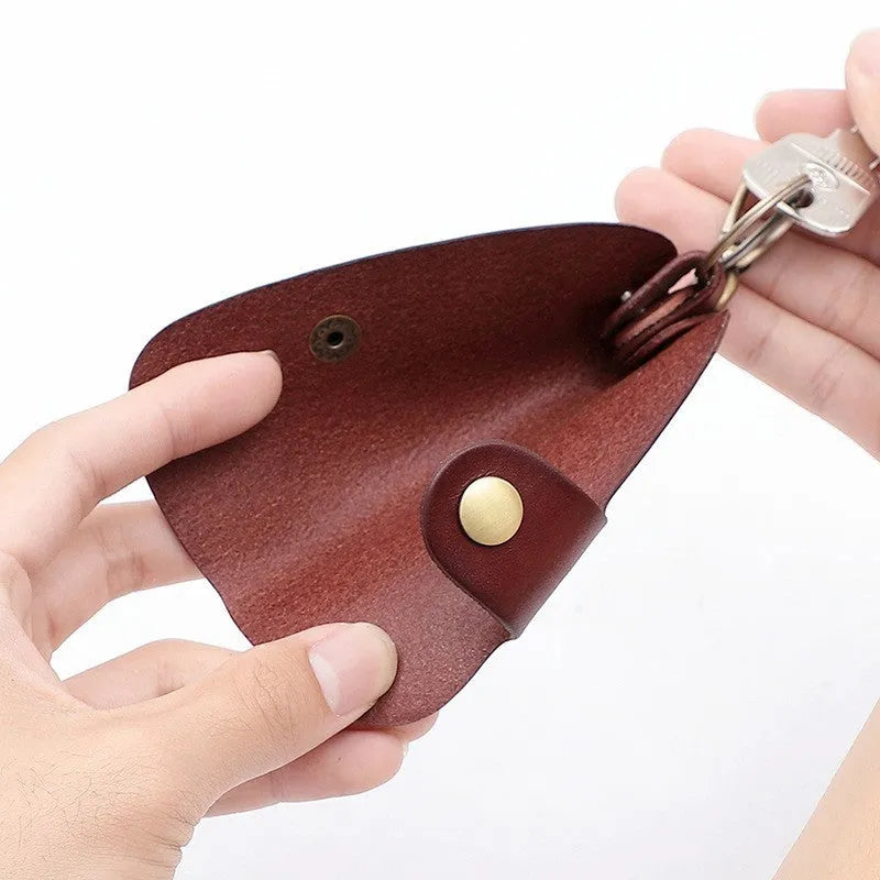 Genuine leather handmade key case in short length with four colour options
