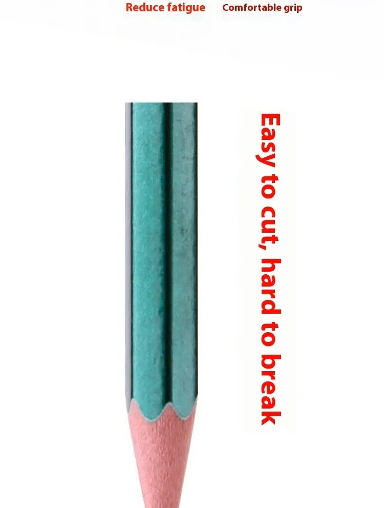 Box of 10 green hexagonal wooden pencils with HB and 2B graphite grades for drawing and writing.