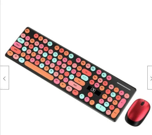 Wireless keyboard and mouse set in vibrant yellow mixed colour with backlight illumination