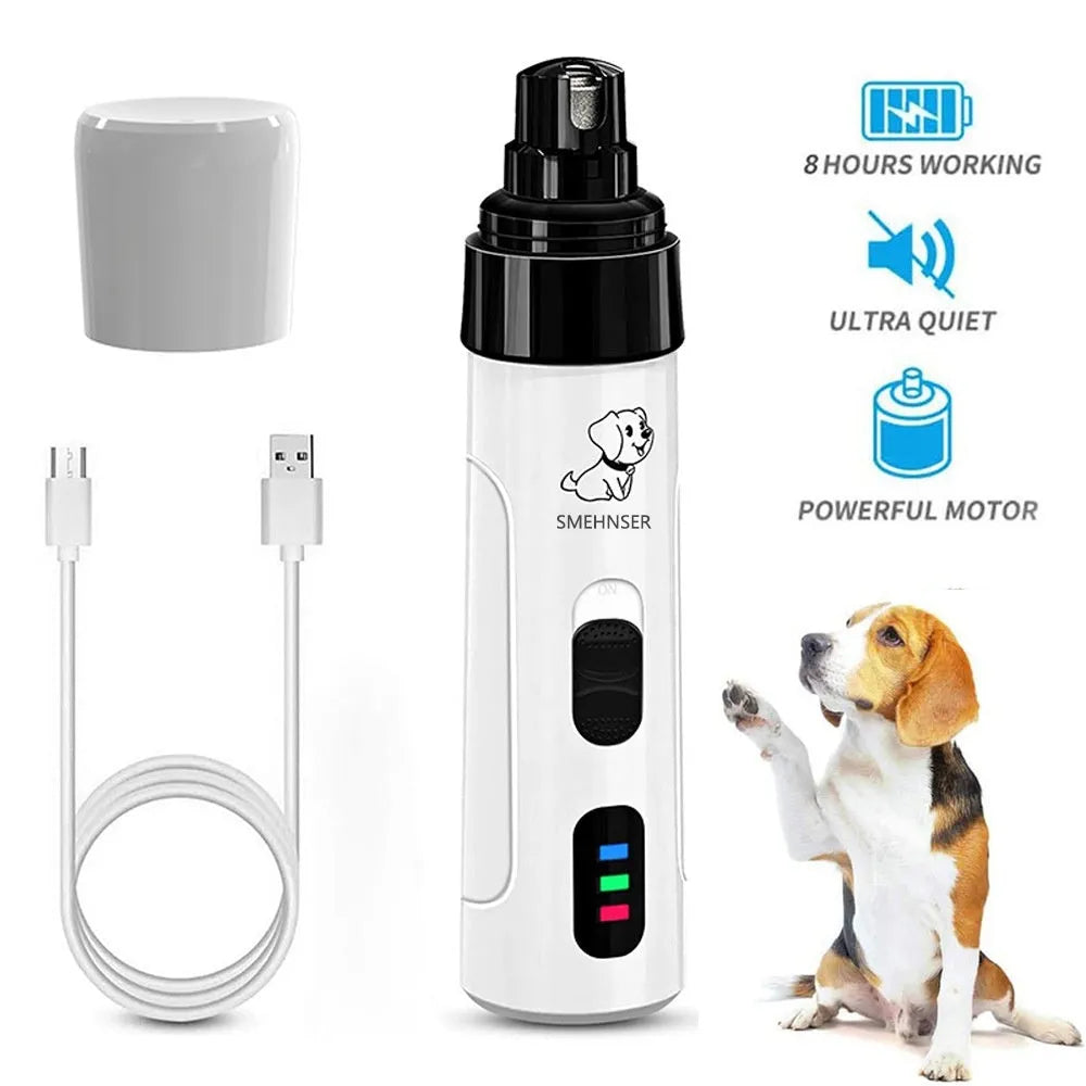 Automatic dog nail trimmer with LED display and 3-speed settings