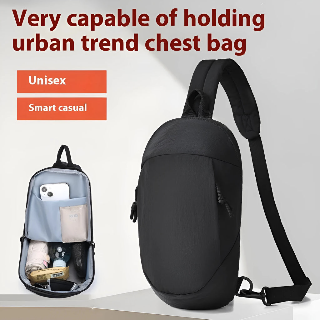 Outdoor girls nylon crossbody sports bag with mobile phone compartment in six colour options