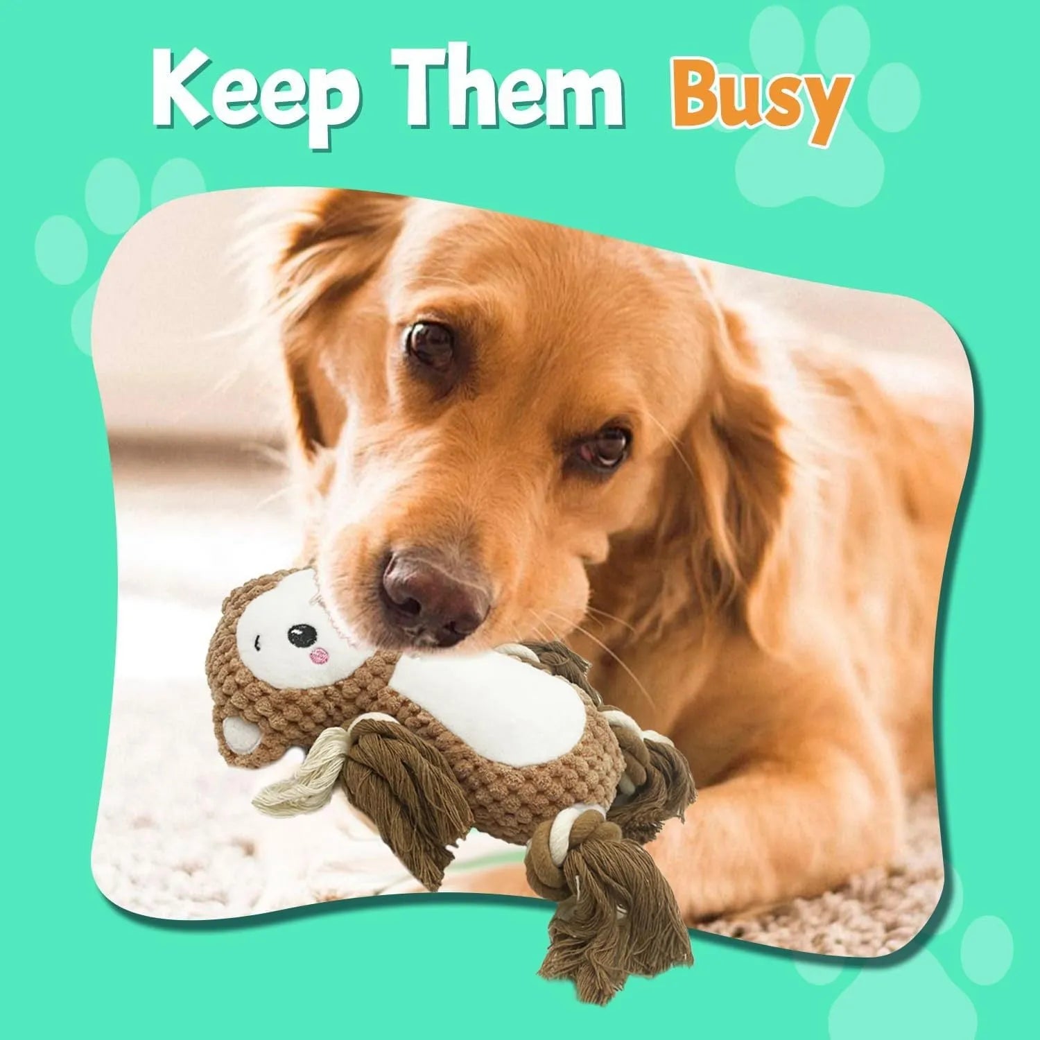 Lion and monkey stuffed squeaky dog toys bundle with plush fabric for medium and large breed dogs