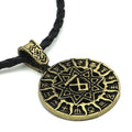Lunavin ODing logo pendant necklace on a snake bones chain with antique silver finish