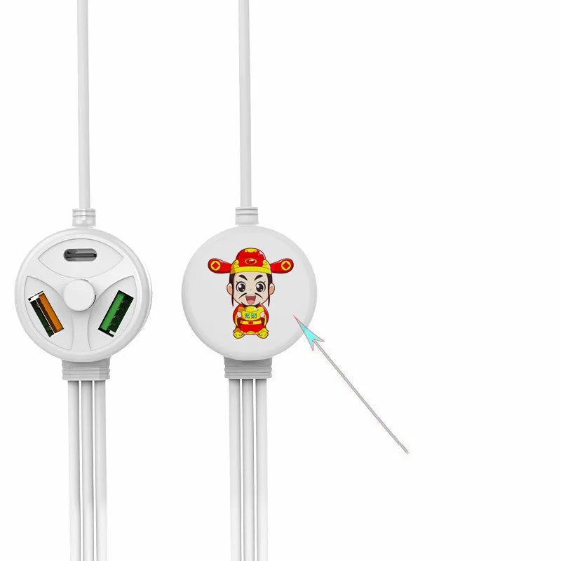 PDPVC 1.2 metre mobile phone charging cable with multiple USB interfaces