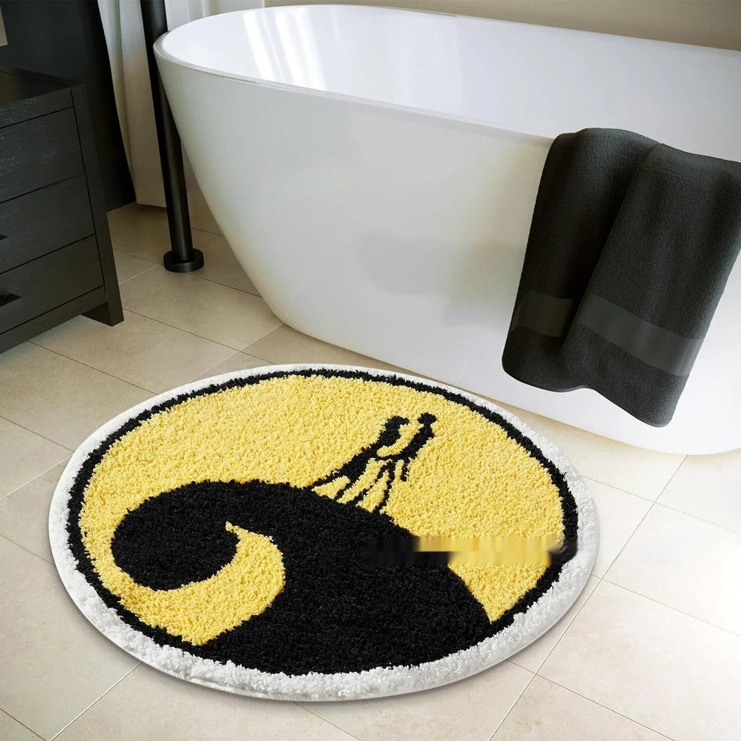 Christmas polyester carpet round pad in square festive rug design