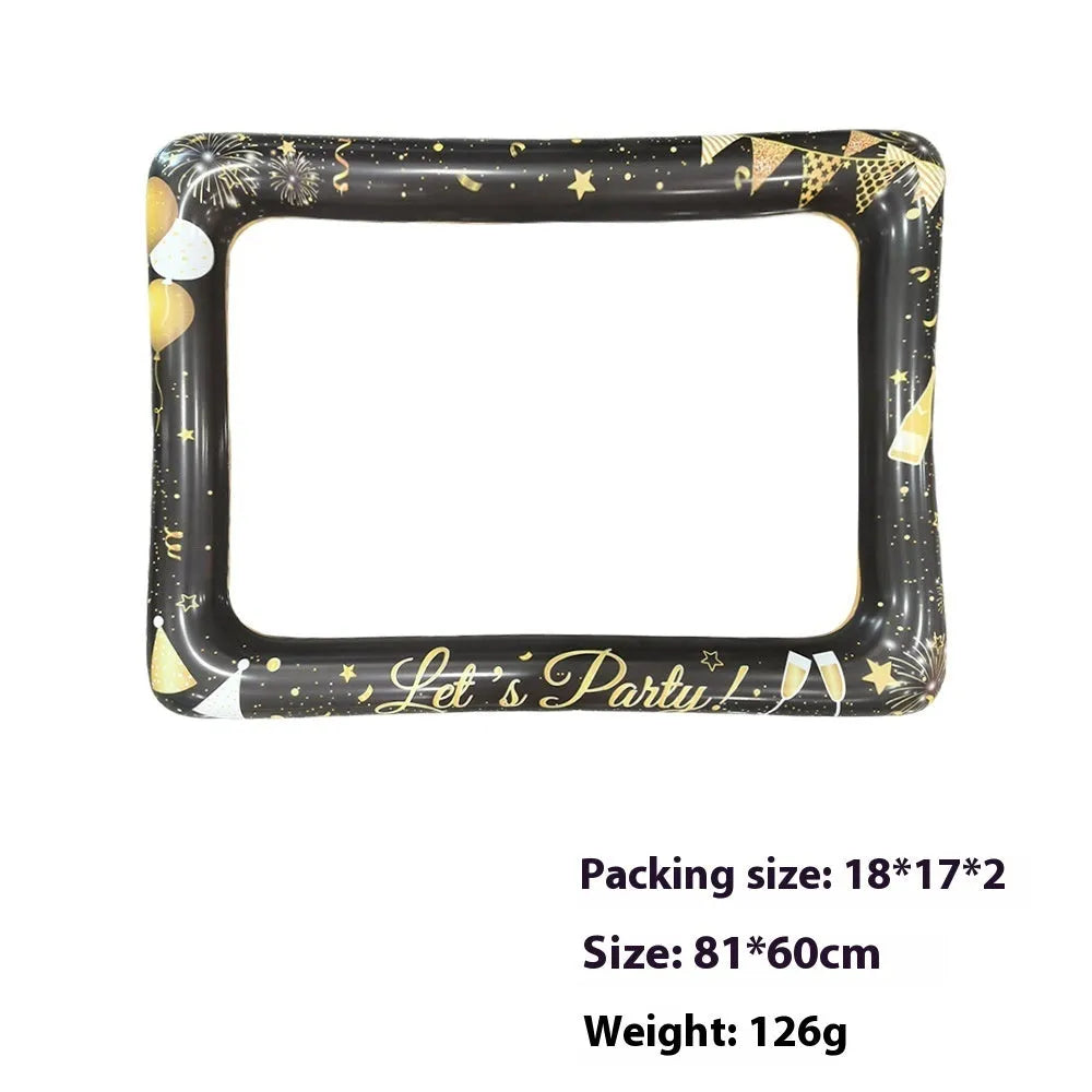 Christmas inflatable PVC photo frame for holiday parties and photo booths