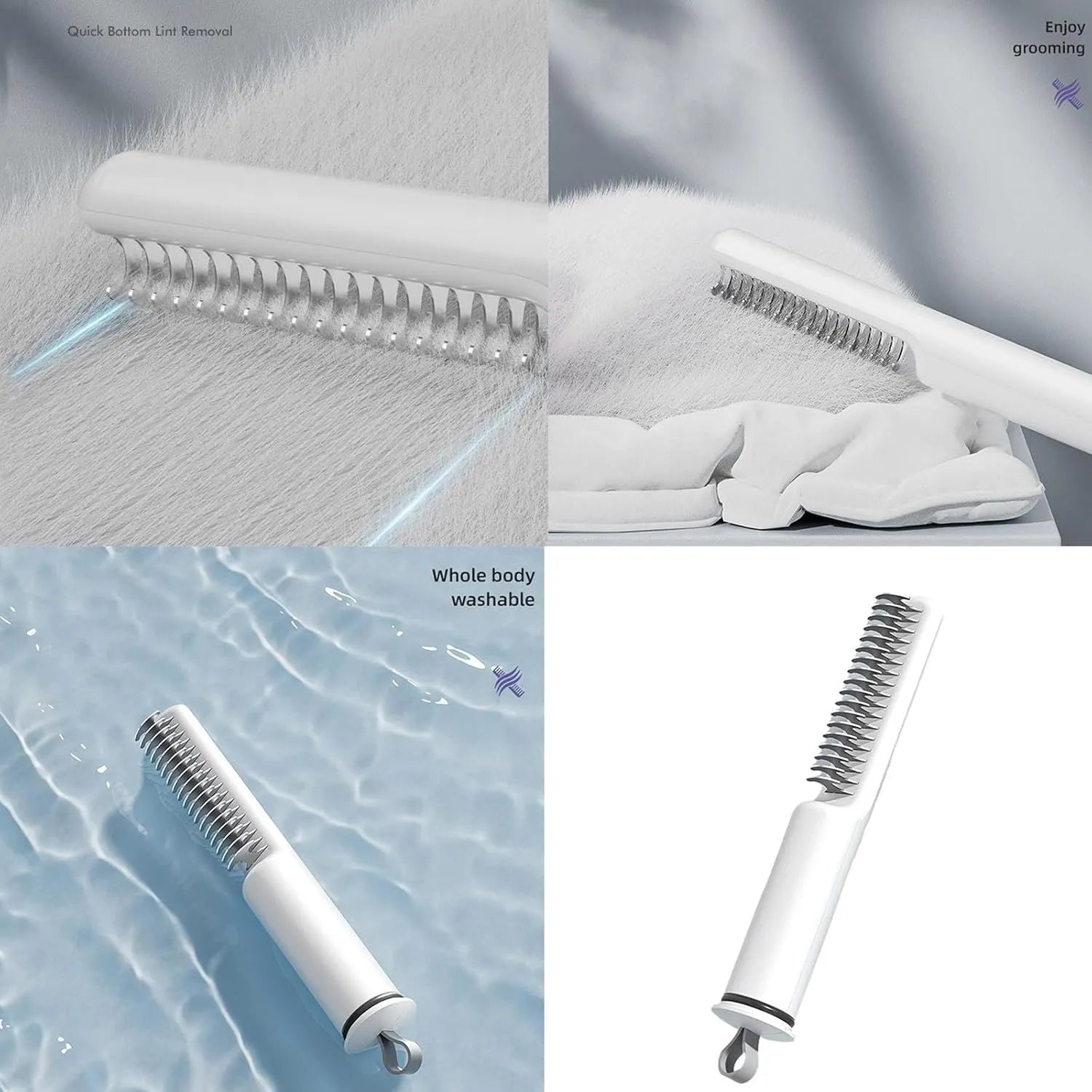 Stainless steel pet dematting comb with rake teeth and comfortable handle for removing mats from dog hair