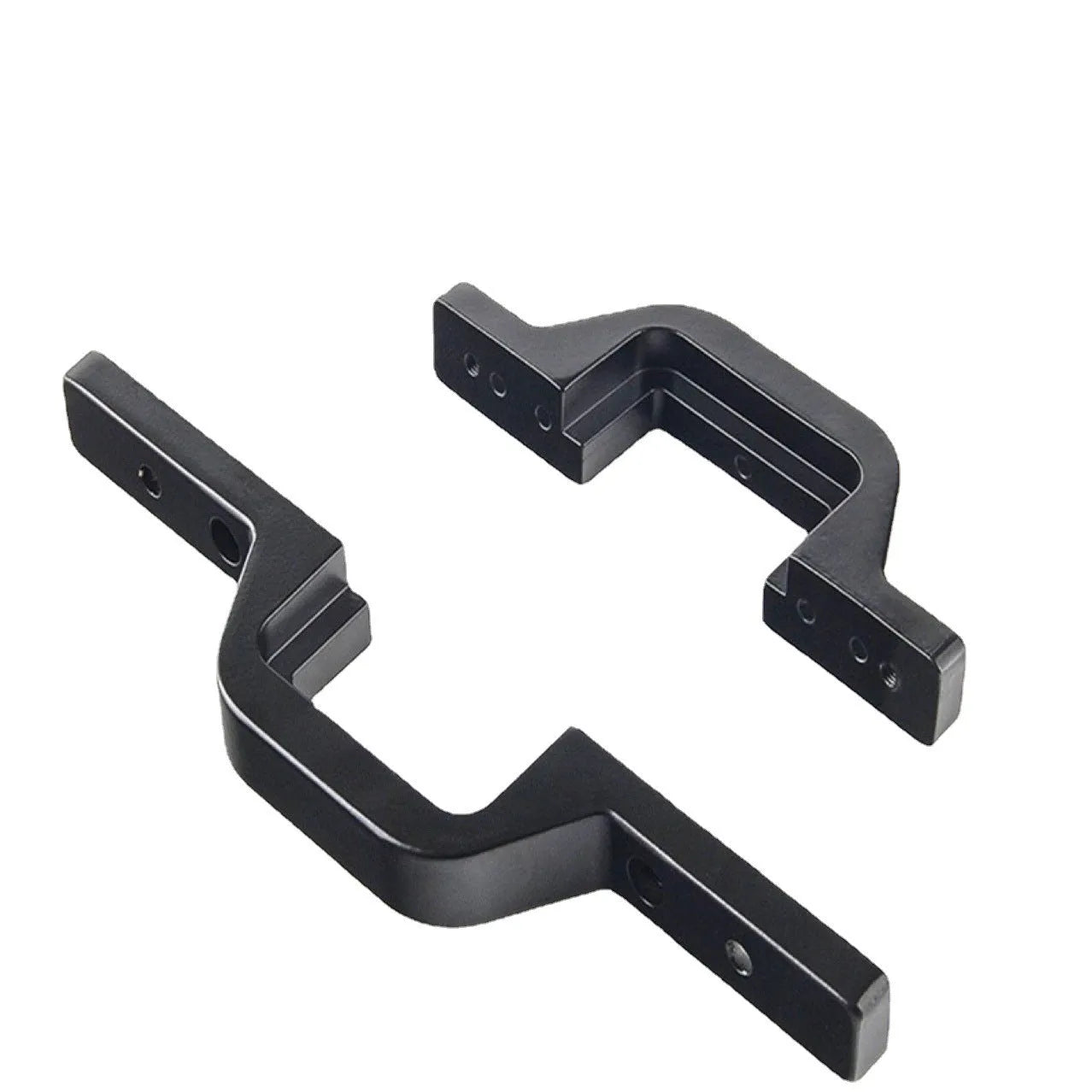 Black metal trailer hook lamp holder bracket for vehicle and towing light mounting.