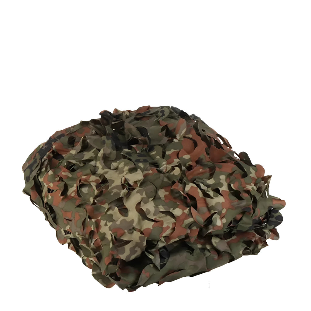 Green camouflage netting set showing multiple pattern options for outdoor sunshade and military use