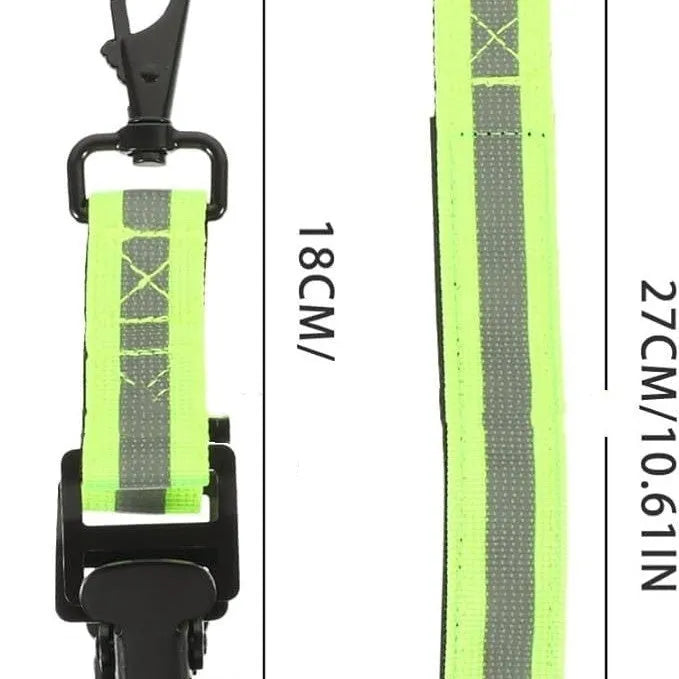 Fluorescent green metal buckle glove clip with reflective tape for industrial safety applications