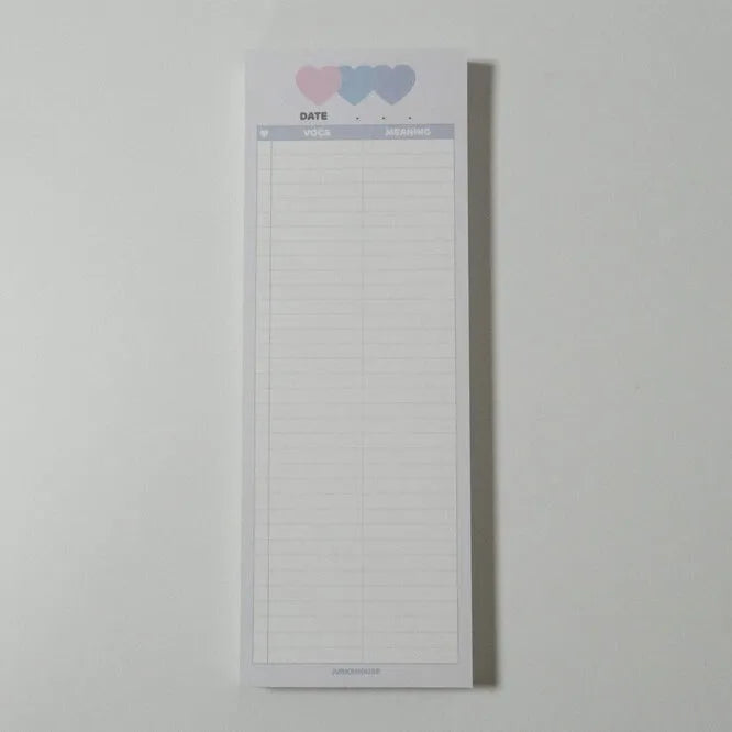 B5 half-size English learning notepad with double-sided printing in choice of pink, purple or blue cover