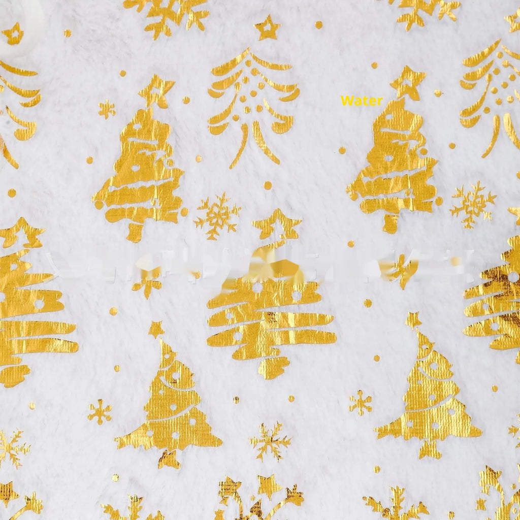 Plush Christmas tree rug with snowflake patterns in various size options