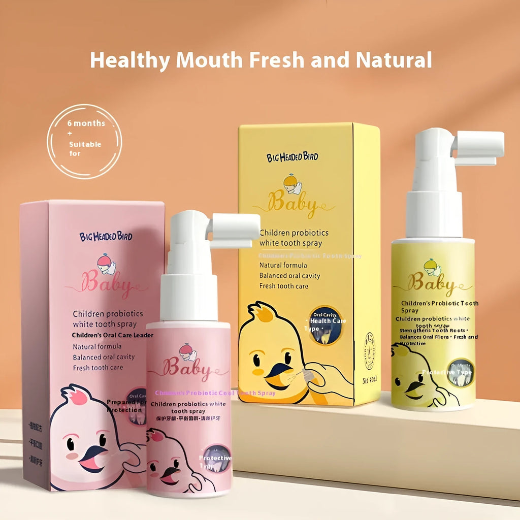 Children's probiotics anticavity oral spray in strawberry and orange flavours, 40ml