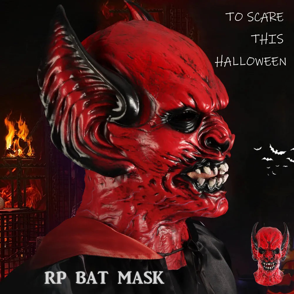 Red bat hood mask for Halloween and party costumes made from lightweight RP foam