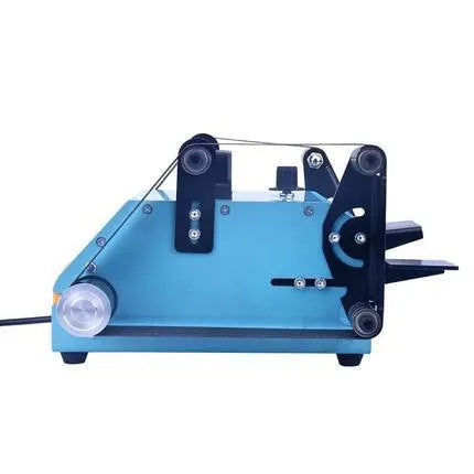Blue desktop dual-axis belt sander with variable speed control for knife sharpening