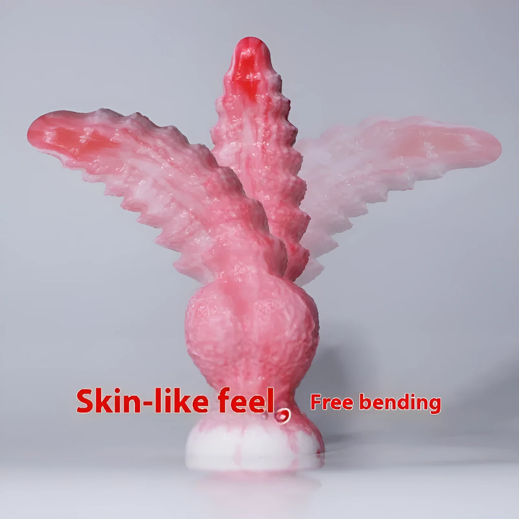 Pink platinum silicone shaped penis masturbation device for adults, shown in Berserker S and M sizes.