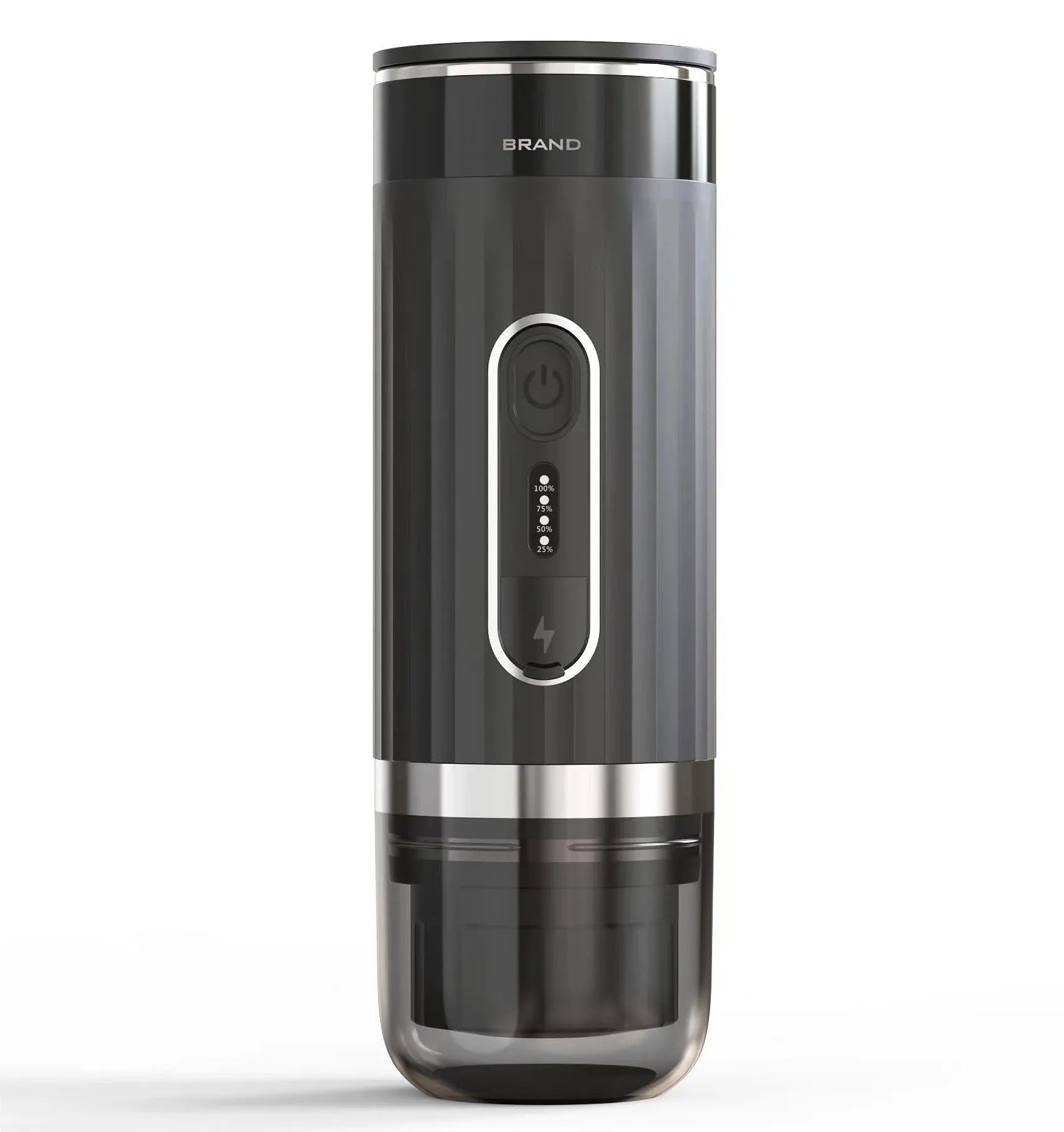 Black portable K cup coffee machine for car use and outdoor camping with compact mini design