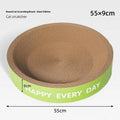 Green round cat scratching board nest with sisal surface, 50cm diameter cat bed