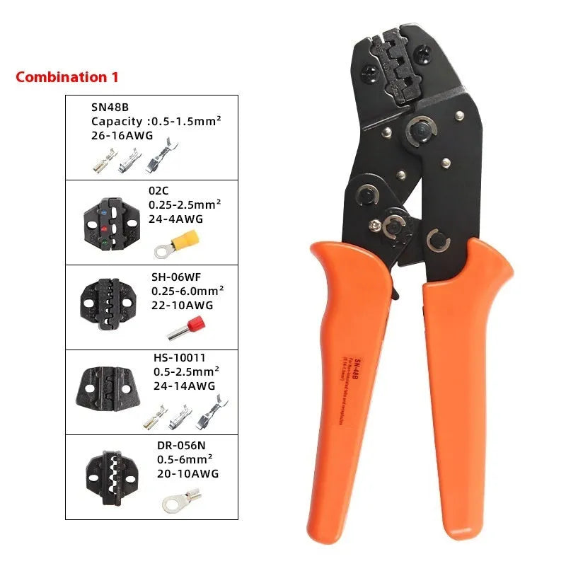 SN-48B portable terminal crimping pliers combination set with multiple wrench jaws