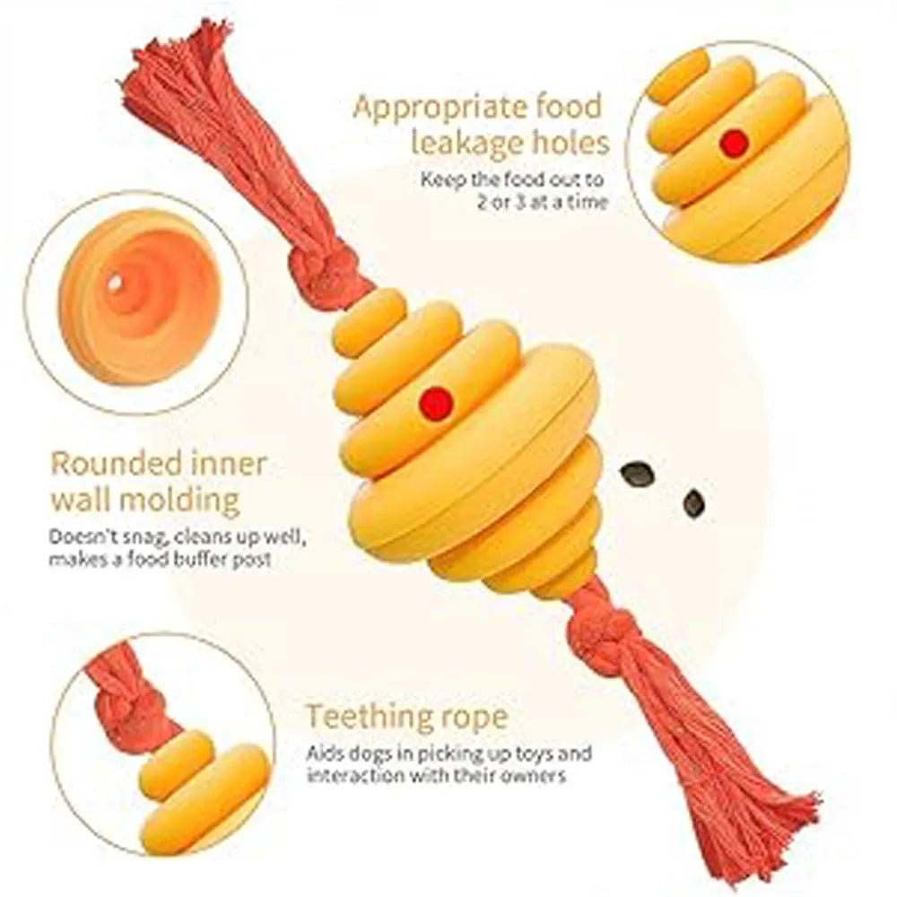 Green and yellow dog ball with knotted rope, a durable interactive toy and food dispenser for large dogs.