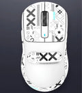 Black three-mode rechargeable computer mouse with parachute cord, shown next to USB receiver.