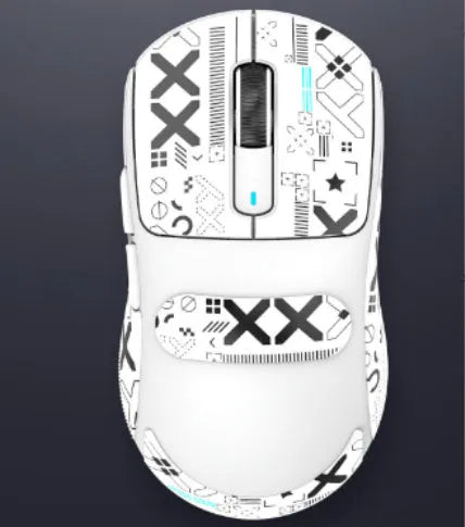 Black three-mode rechargeable computer mouse with parachute cord, shown next to USB receiver.