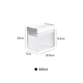 White transparent plastic grain storage container with 400ml capacity for kitchen organisation