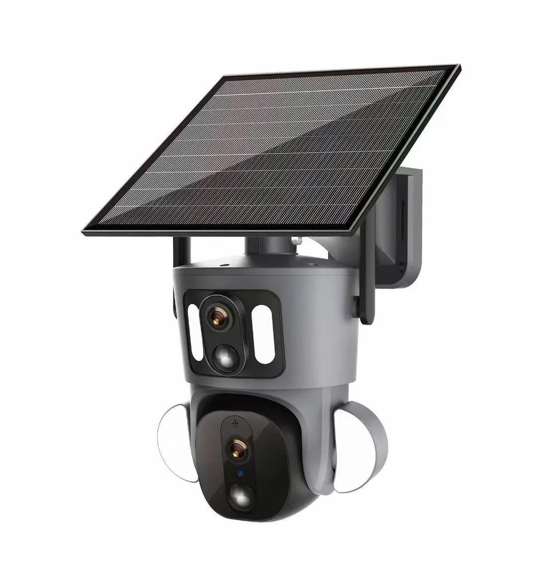 Solar surveillance camera with three-screen display and 4MP resolution