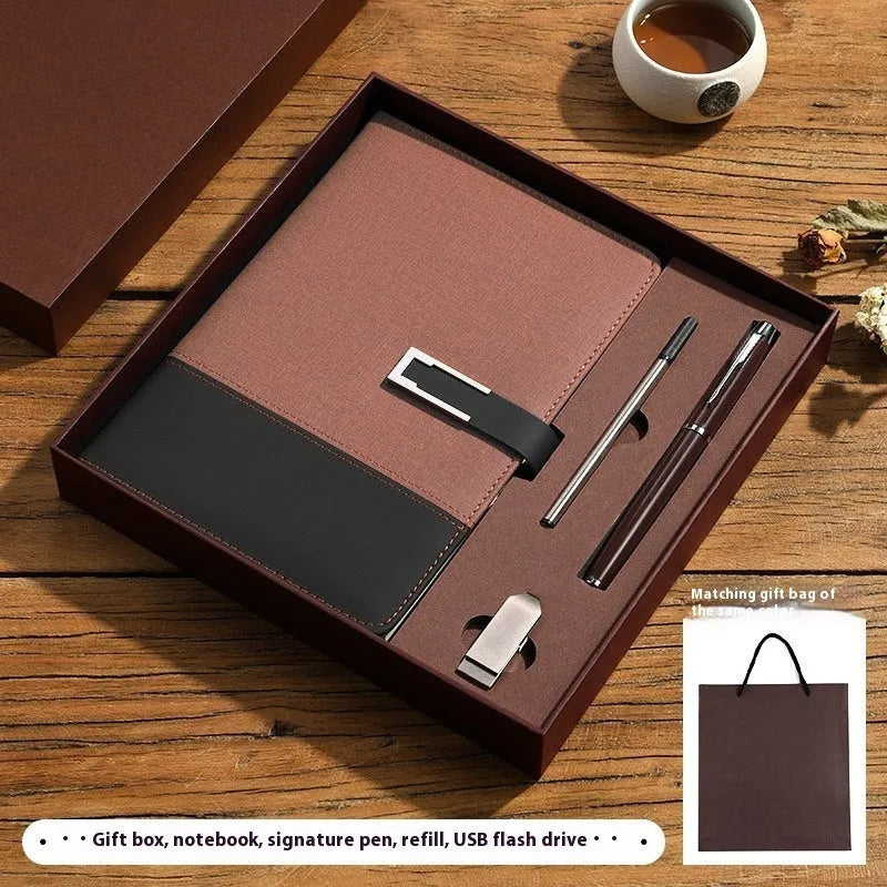 A5 soft leather notebook in business brown colour with pu cover and wood-free paper pages