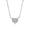 Women's silver-coloured heart necklace with copper construction and simple chain
