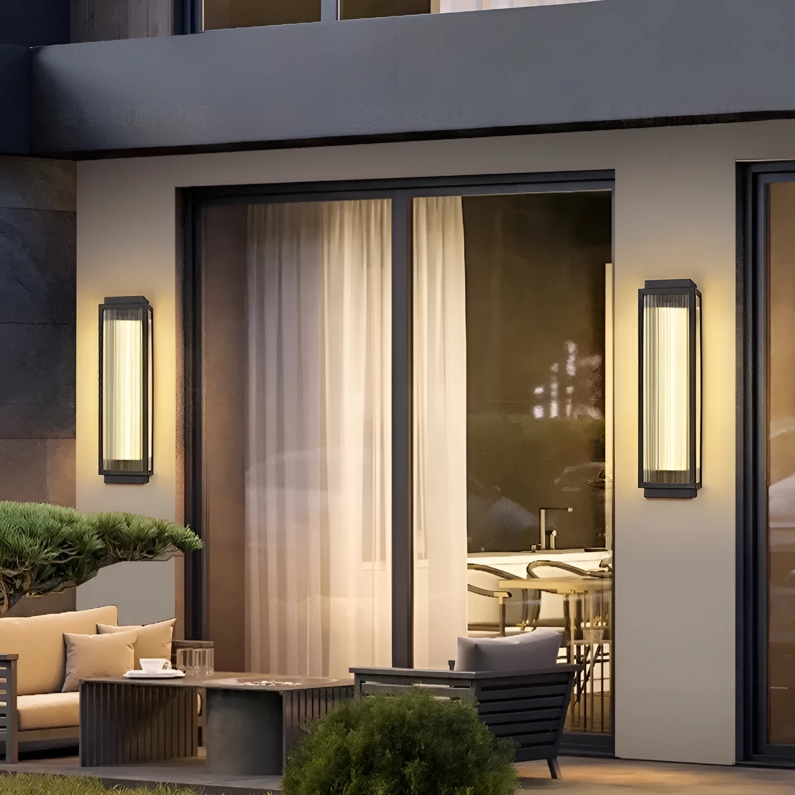 Stainless steel outdoor wall lamp with waterproof IP54 rating for garden and courtyard lighting