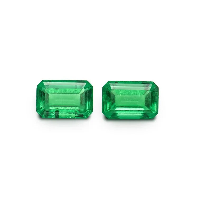 Columbian green cultivated emerald loose stone in round and emerald cut shapes for jewellery making