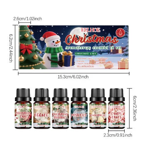 Six bottles of Christmas Warm Home aromatherapy oil for diffusers, 60ml each