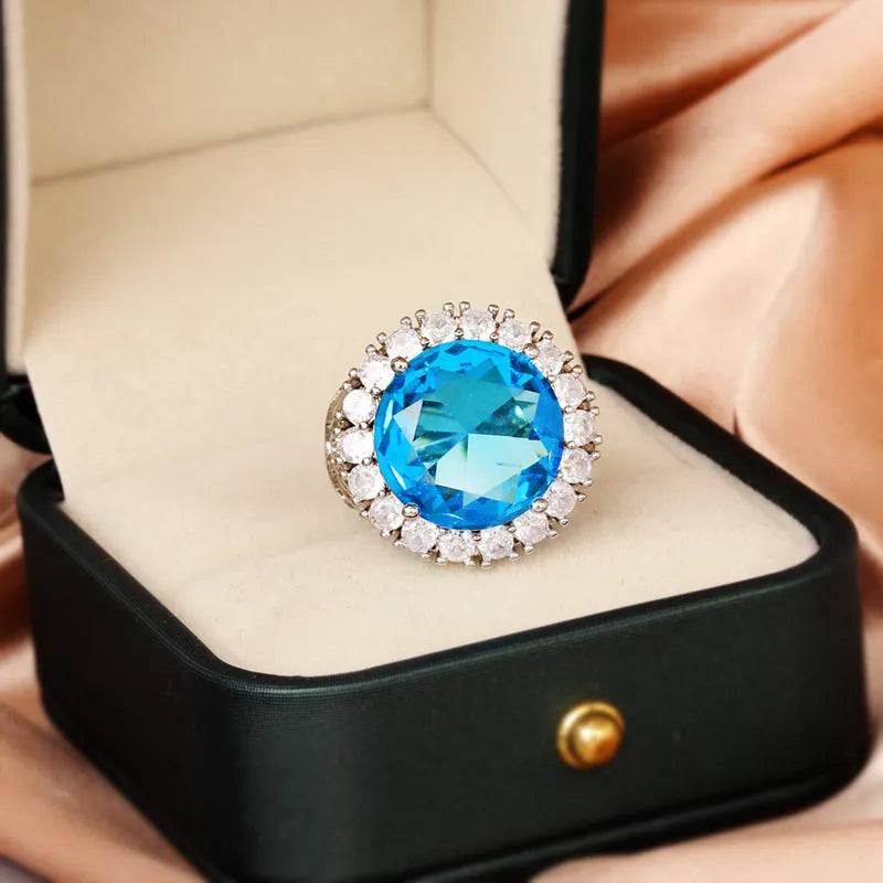 Italian court style hollow brass women's ring with white steel plating showing retro design details