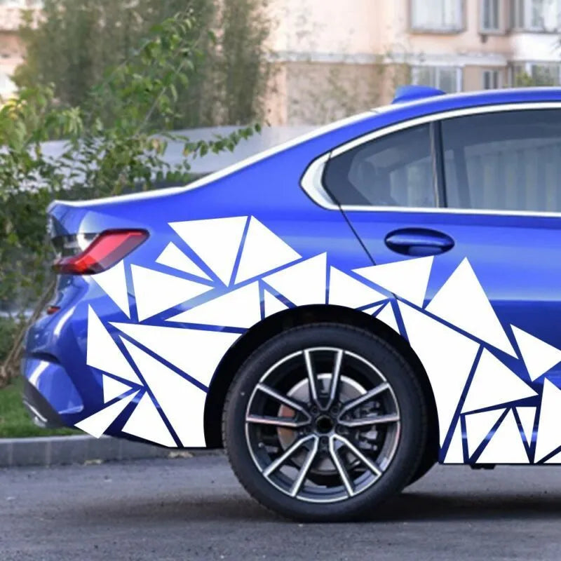 Geometric pattern car decal sticker for rear wheel arch modification measuring 200cm x 60cm